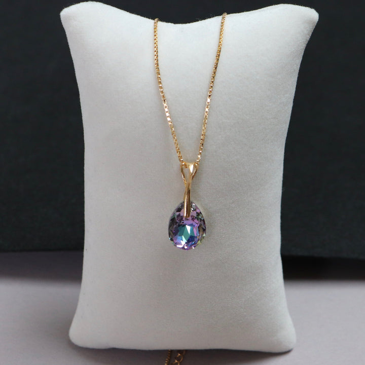 Ohrringe mit Swarovski-Kristallen, Silber vergoldet, VL-Kristall, KATE