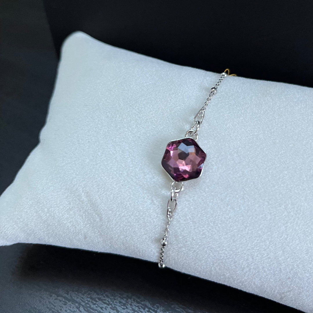 Bracelet avec cristaux Swarovski, collection HONEY, rose antique, argent rhodié