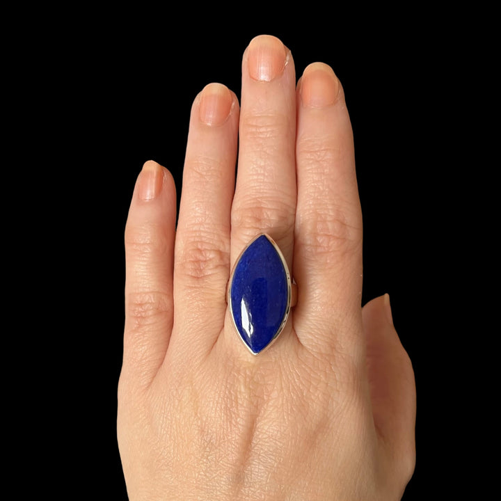 Silver ring with lapis lazuli - size 57 - BS021