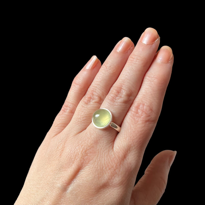 Silberring mit Prehnit - Größe 57 - BS104