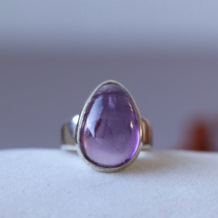 Silberner Amethystring – Größe 52 – BS068
