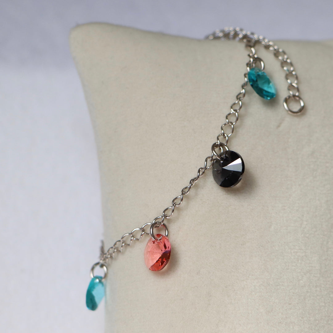 Bracelet avec cristaux Swarovski, argent rhodié, CONFETTIS