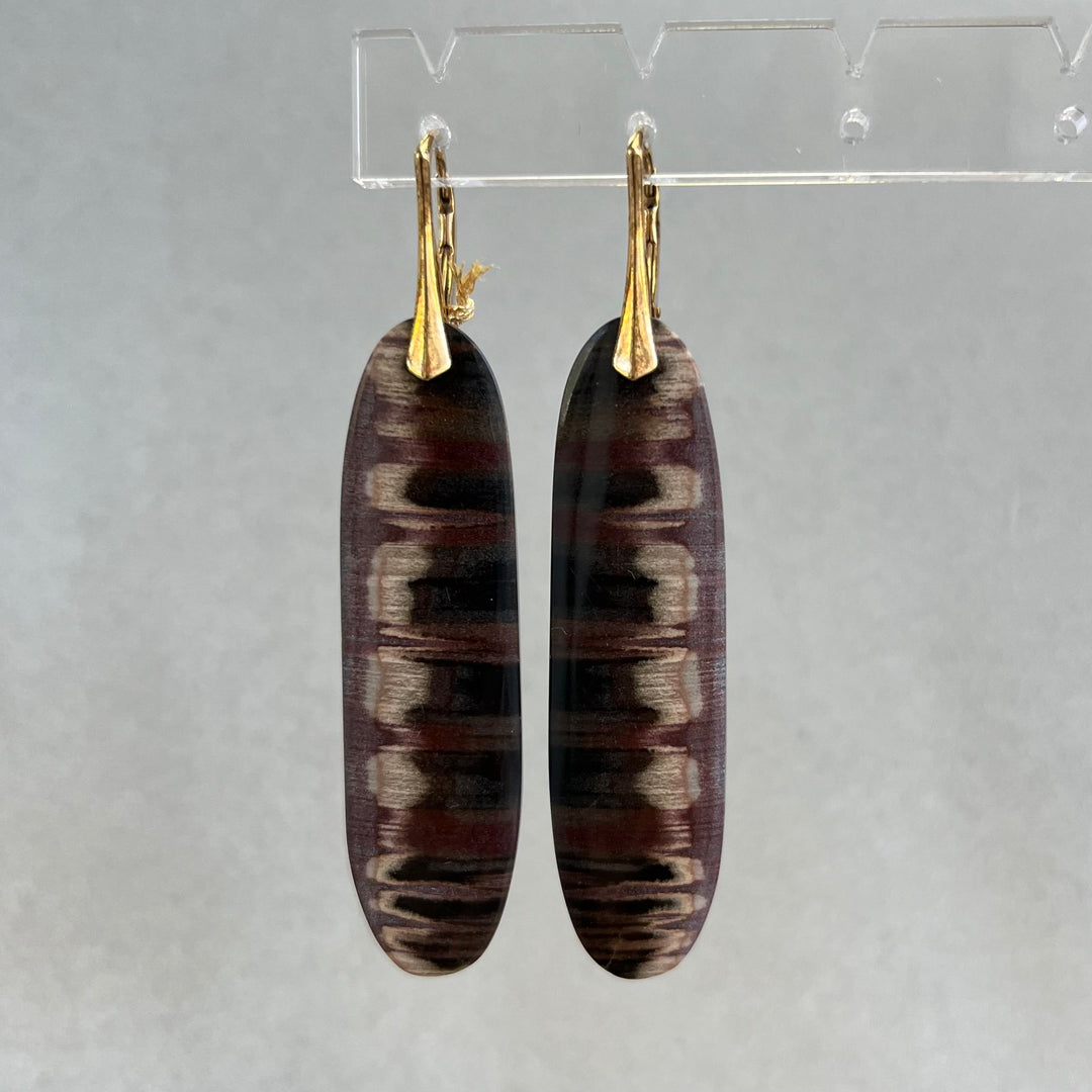 Earrings with jasper, in silver