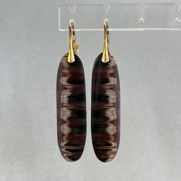 Earrings with jasper, in silver