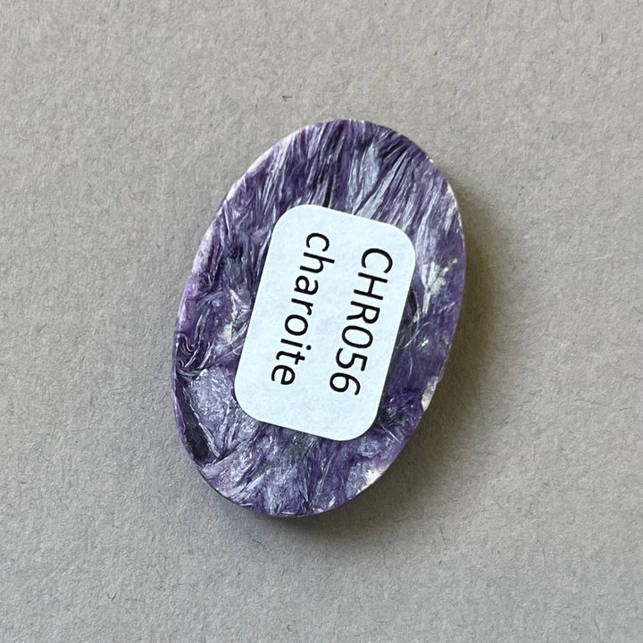 Charoite, CHR088, cabochon cut, 36x20x6 mm