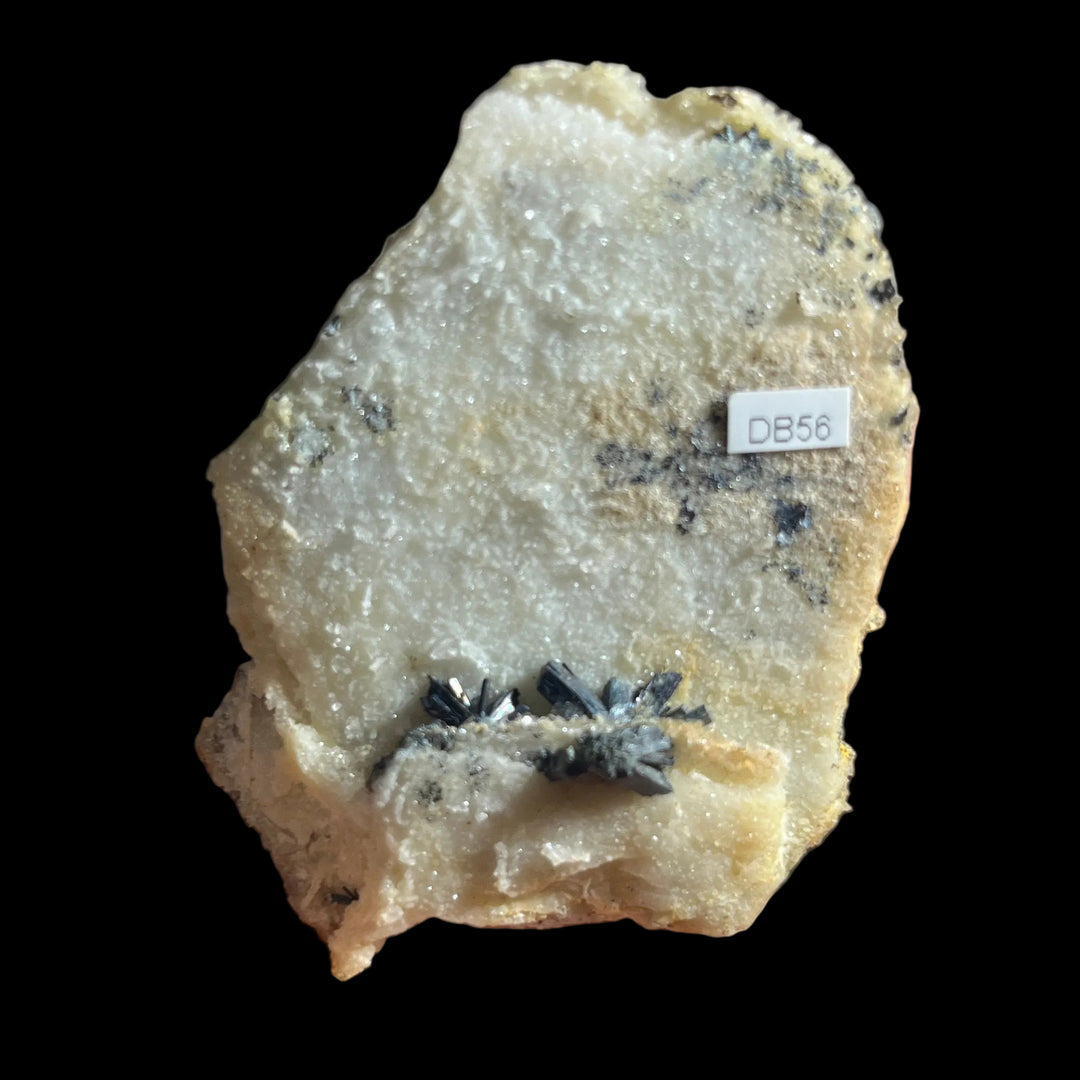 Stibnit, Berthierit-Calcit-Schale (150 f) Rumänien DB56