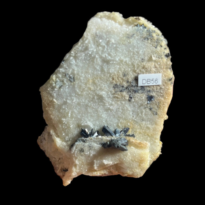 Stibnit, Berthierit-Calcit-Schale (150 f) Rumänien DB56