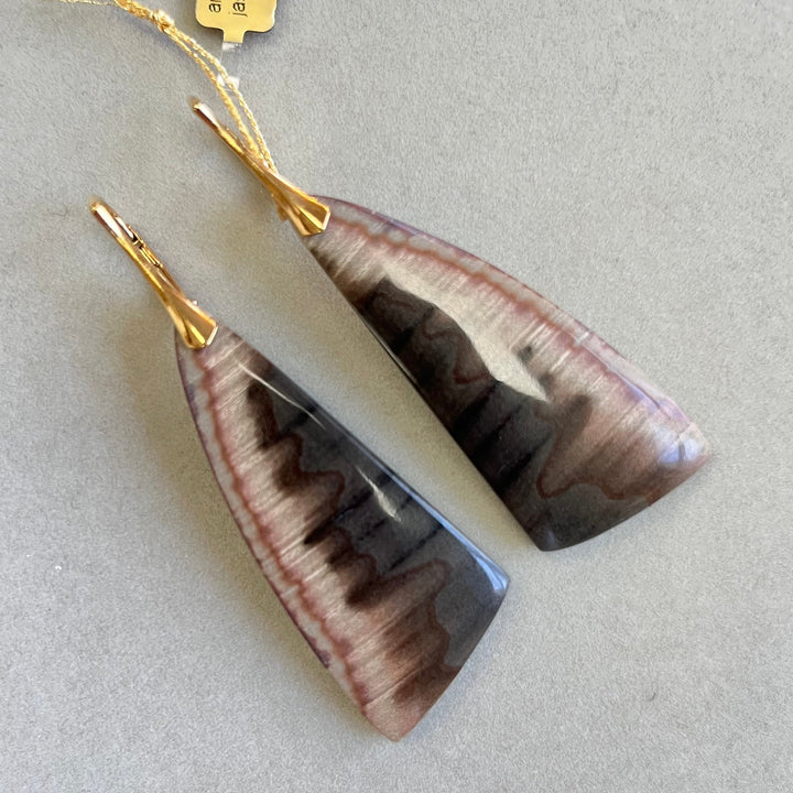 Earrings with jasper, in silver