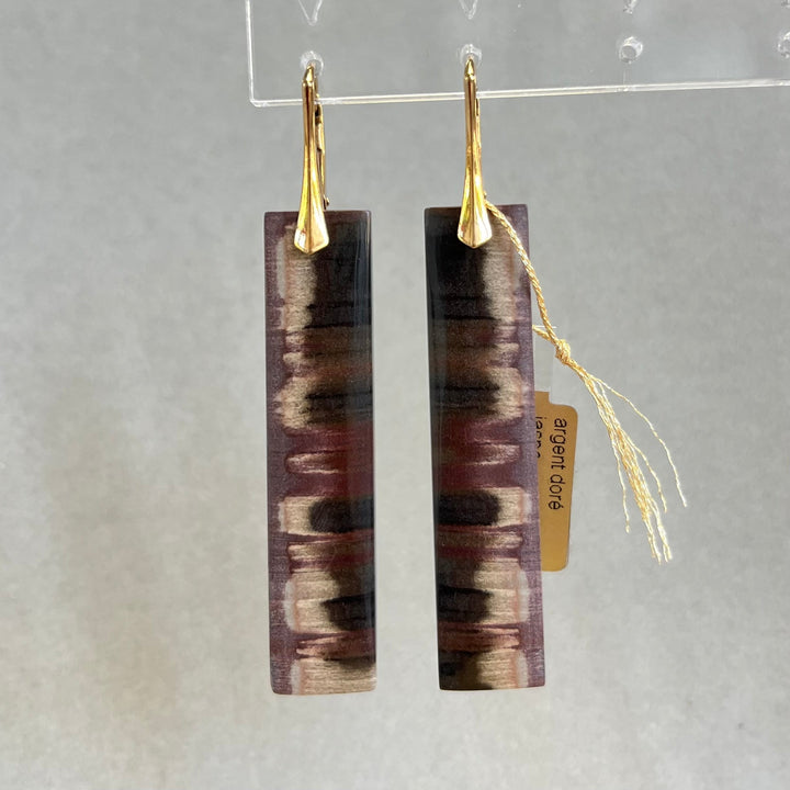 Earrings with jasper, in silver