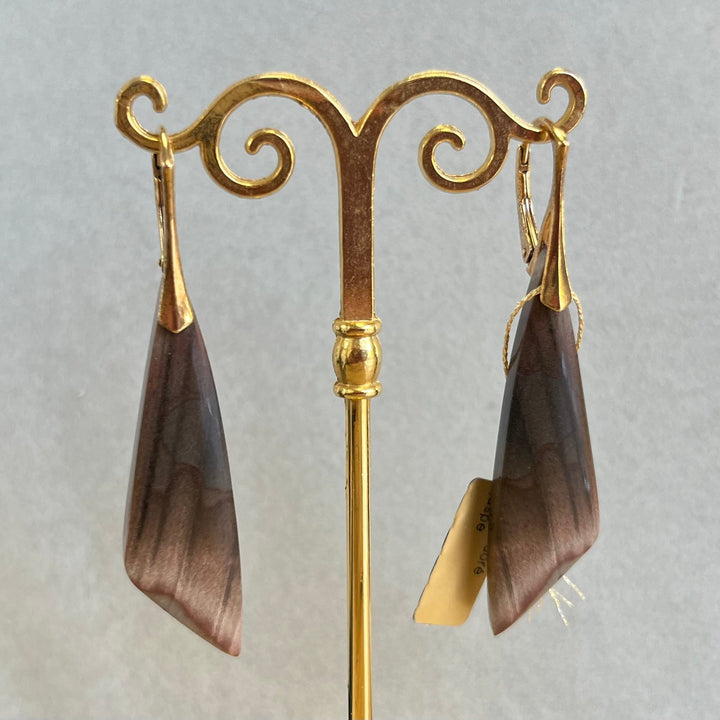 Earrings with jasper, in silver