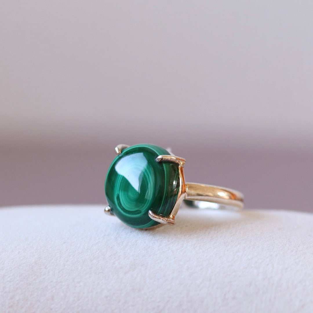 Silberring mit Malachit - Größe 59 - BS114