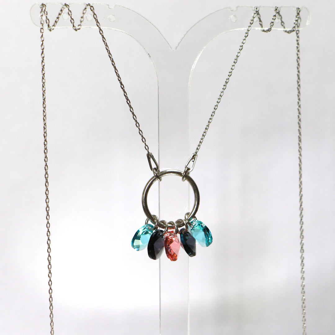 Collier avec cristaux Swarovski, argent rhodié, CONFETTIS
