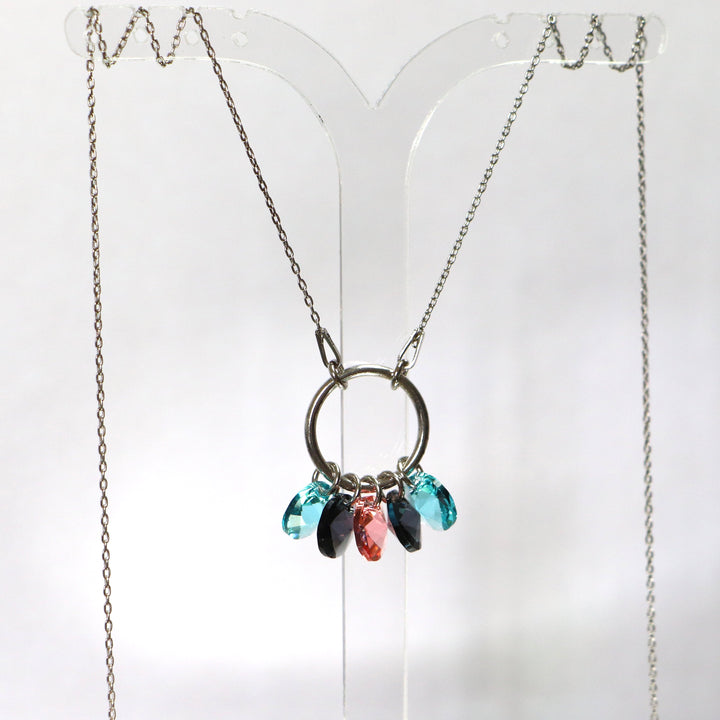 Collier avec cristaux Swarovski, argent rhodié, CONFETTIS