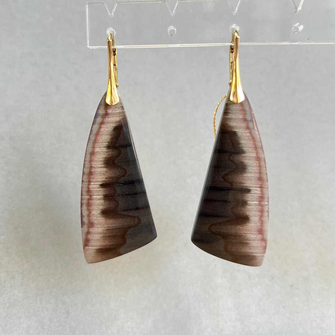 Earrings with jasper, in silver