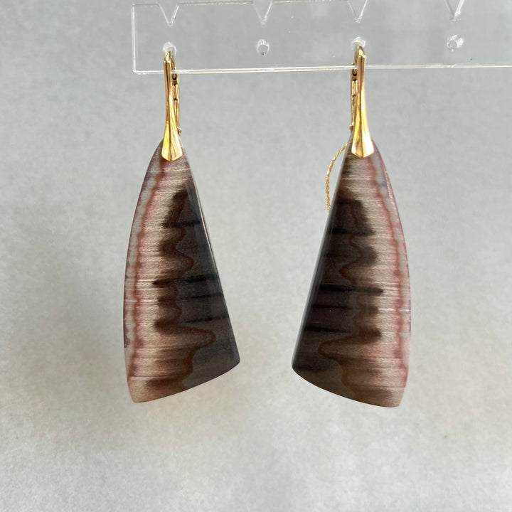 Earrings with jasper, in silver