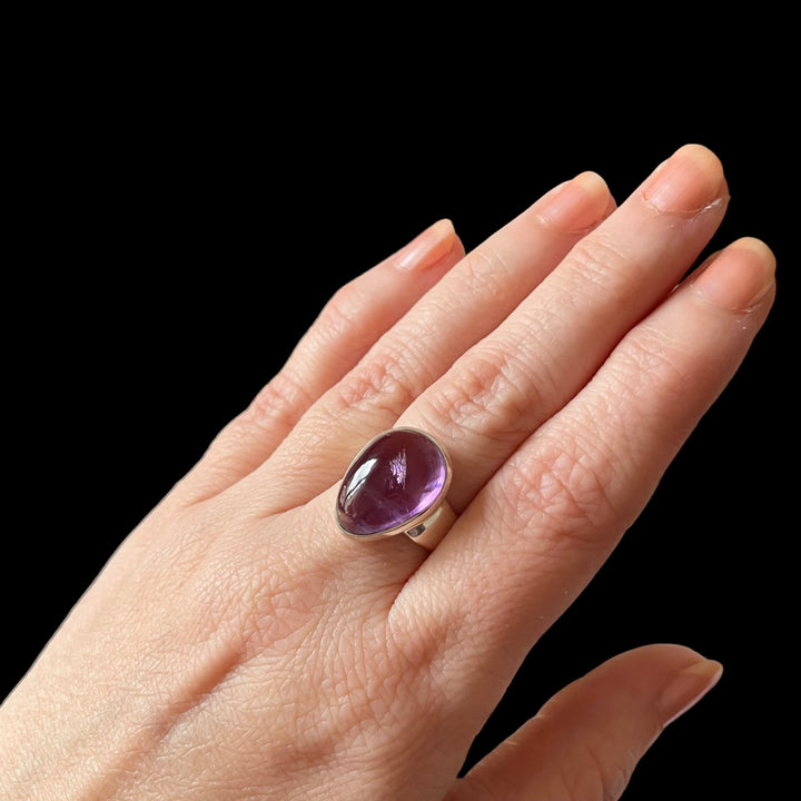 Silberner Amethystring – Größe 52 – BS068