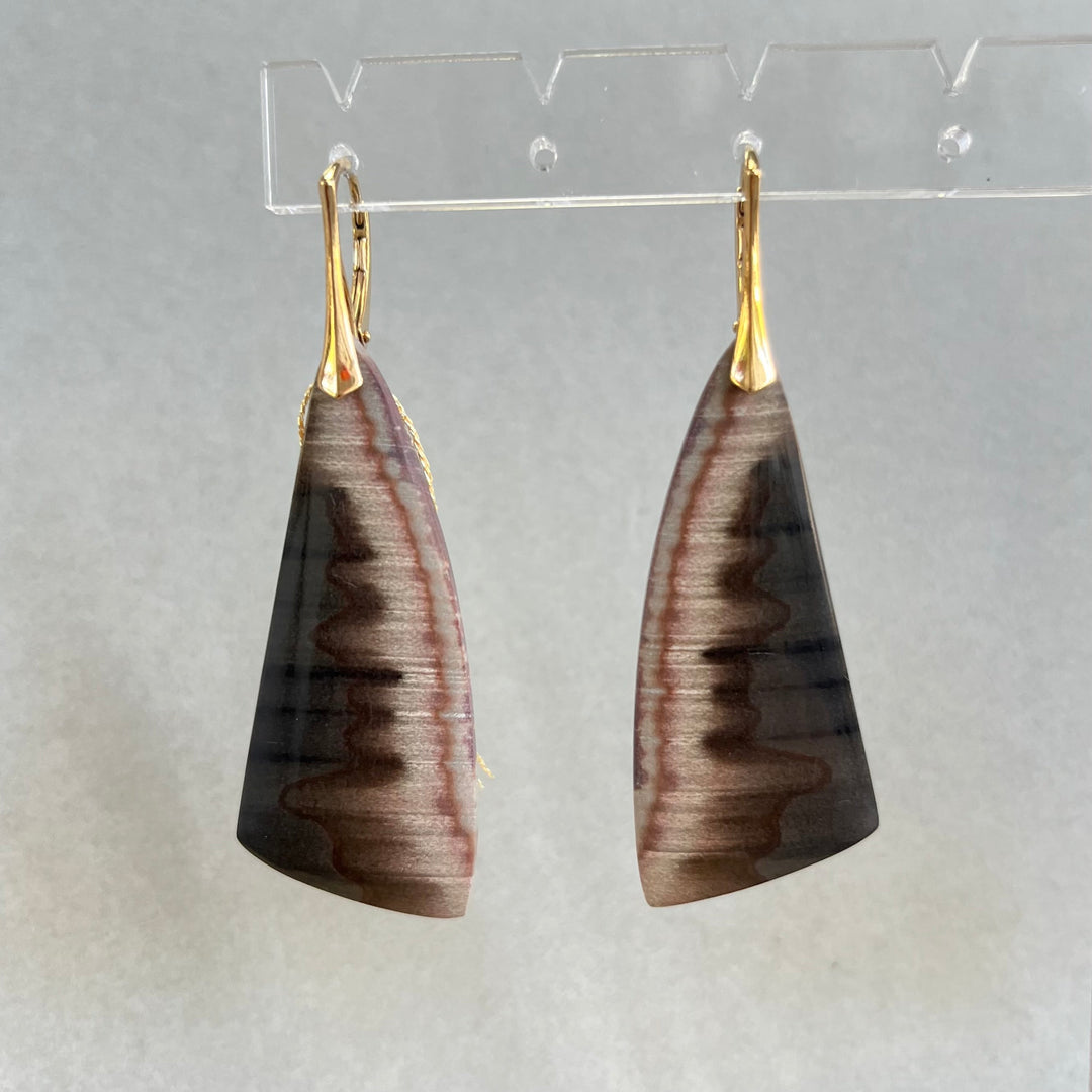 Earrings with jasper, in silver