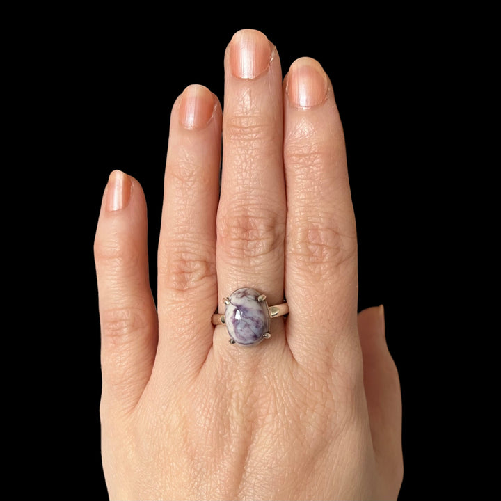 Silberner Tiffany-Ring mit Stein – Größe 59 – BS115