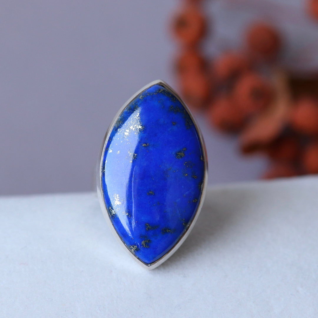 Silberring mit Lapislazuli - Größe 54 - BS020