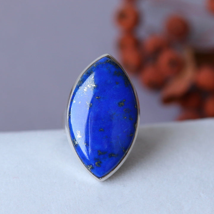 Silberring mit Lapislazuli - Größe 54 - BS020