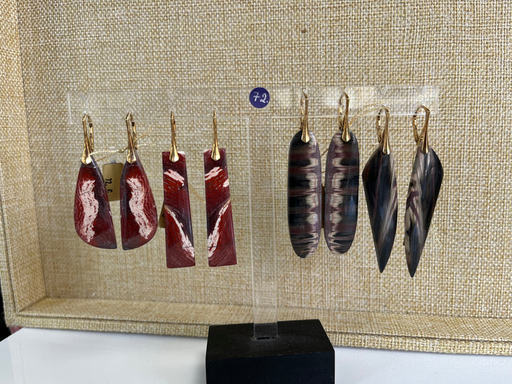 Ohrringe mit Natursteinen (Jaspis) aus Silber