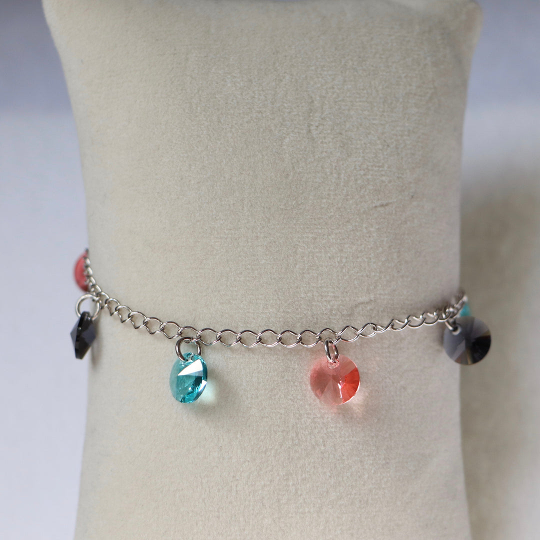Bracelet avec cristaux Swarovski, argent rhodié, CONFETTIS