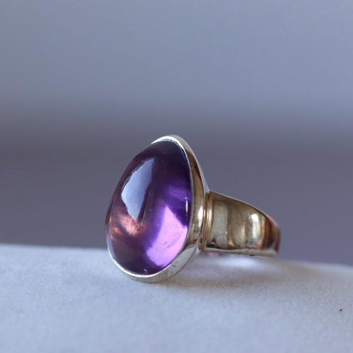 Silberner Amethystring – Größe 52 – BS068