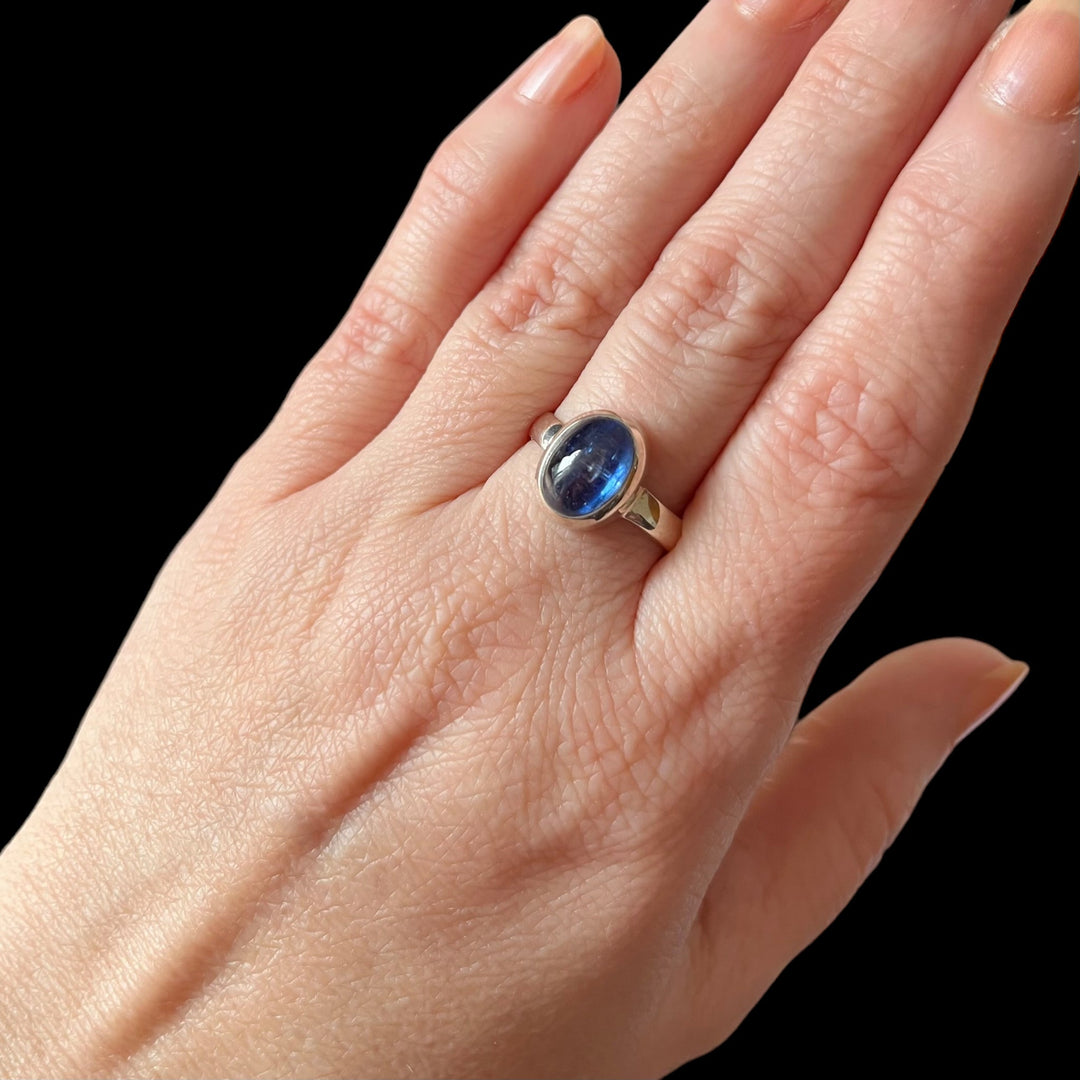 Silver ring with kyanite BS026