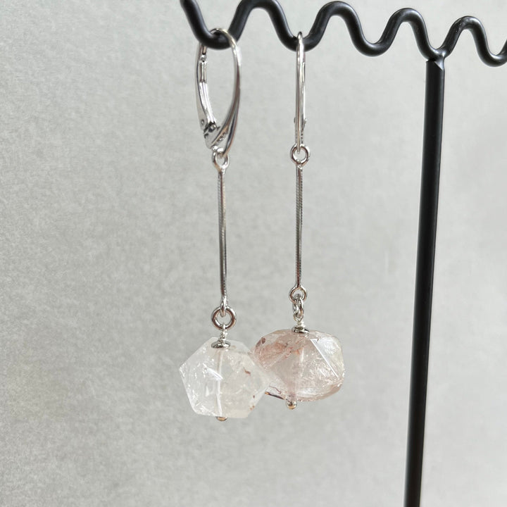 Earrings with rock crystal, in silver