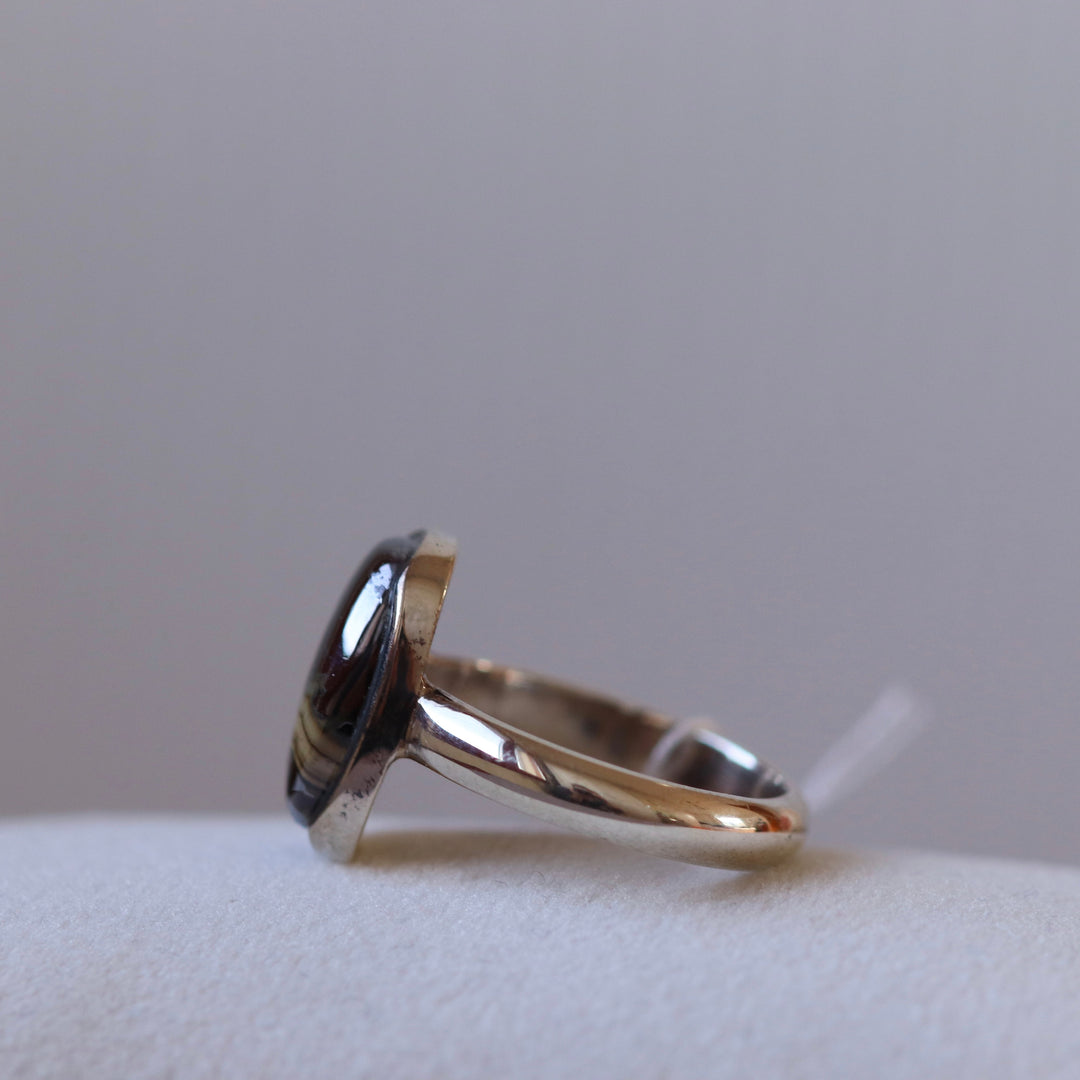 Silver schalenblende ring - size 56.5 - BS096