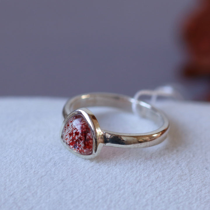 Silver ring with strawberry quartz - size 52 - BS113