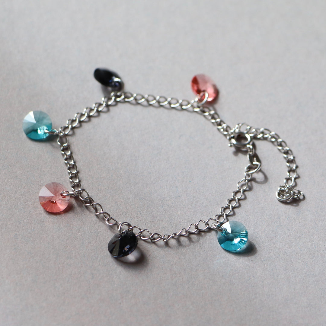 Bracelet avec cristaux Swarovski, argent rhodié, CONFETTIS