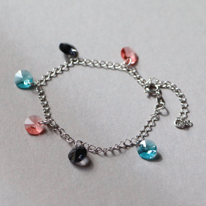 Bracelet avec cristaux Swarovski, argent rhodié, CONFETTIS