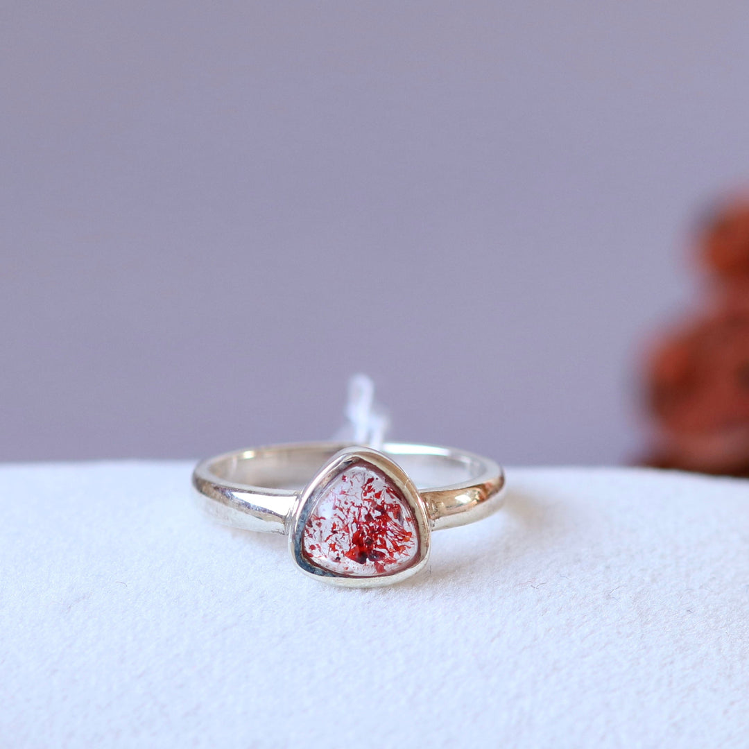 Silver ring with strawberry quartz - size 52 - BS113