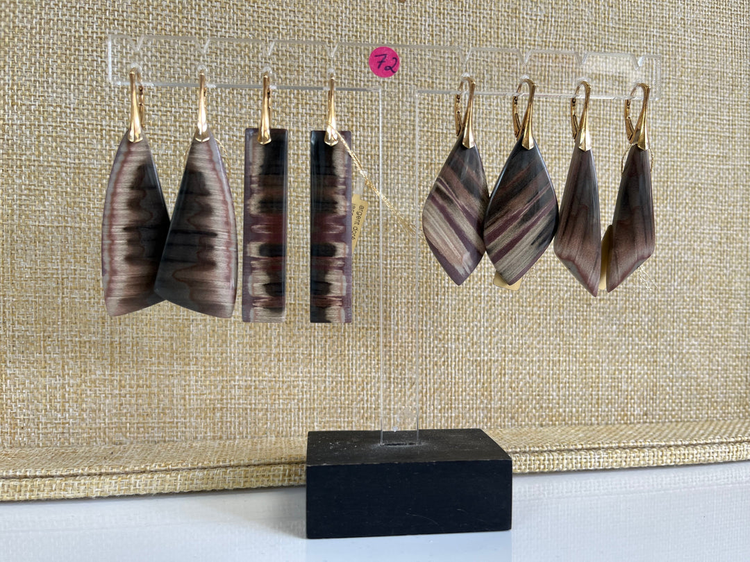 Ohrringe mit Natursteinen (Jaspis) aus Silber