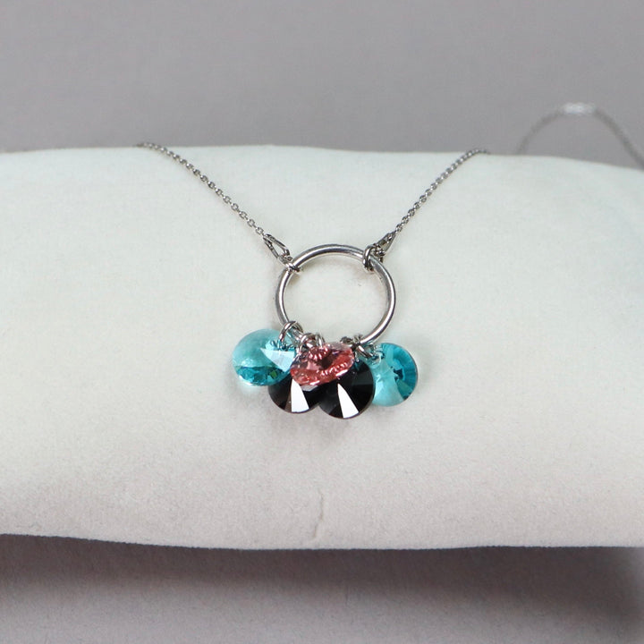 Collier avec cristaux Swarovski, argent rhodié, CONFETTIS