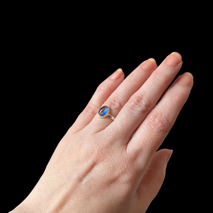 Silver ring with kyanite - size 52 - BS027