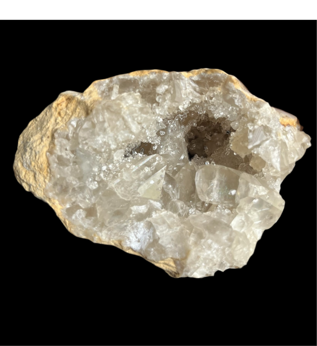 White celestine geode with sugar quartz, Tamerza, Tozeur, Tunisia DW223