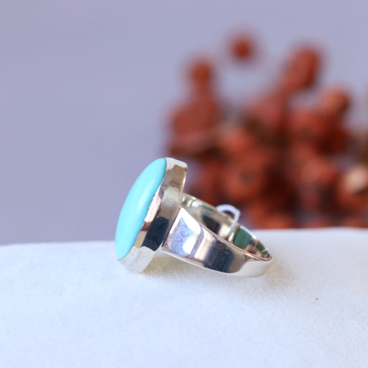 Silver ring with Mexican turquoise - size 60 - BS054