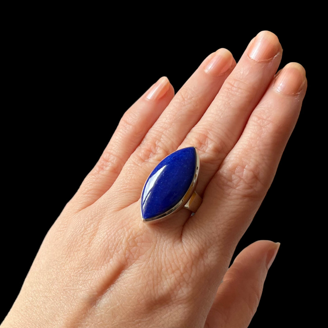 Silver ring with lapis lazuli - size 57 - BS021