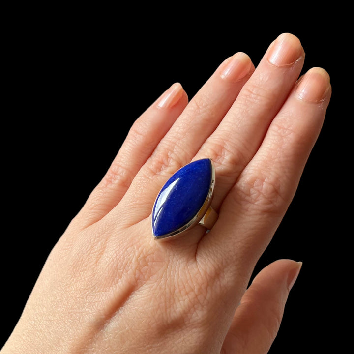 Silver ring with lapis lazuli - size 57 - BS021