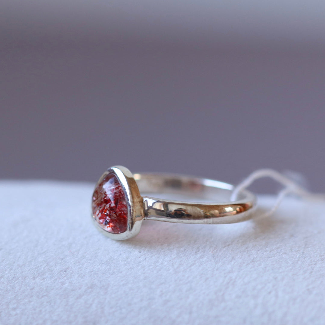Silver ring with strawberry quartz - size 52 - BS113