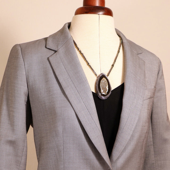 Necklace with pyritized ammonite