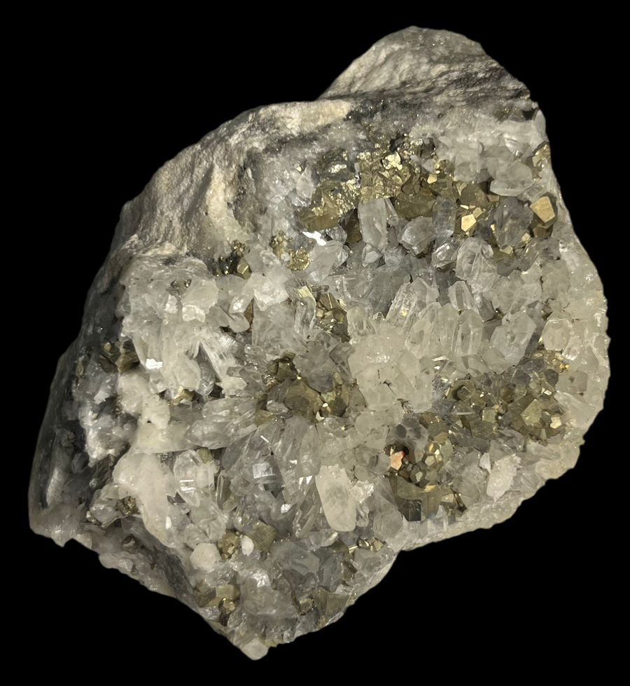 Pyrite quartz cristal de roche  Roumanie 