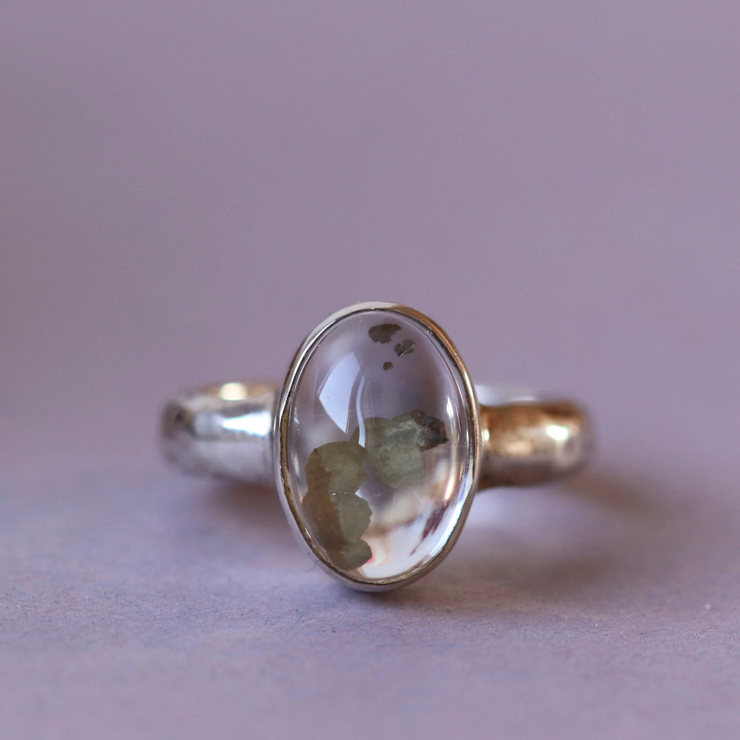 Silberring mit Pyritquarz - Größe 52 - BS002