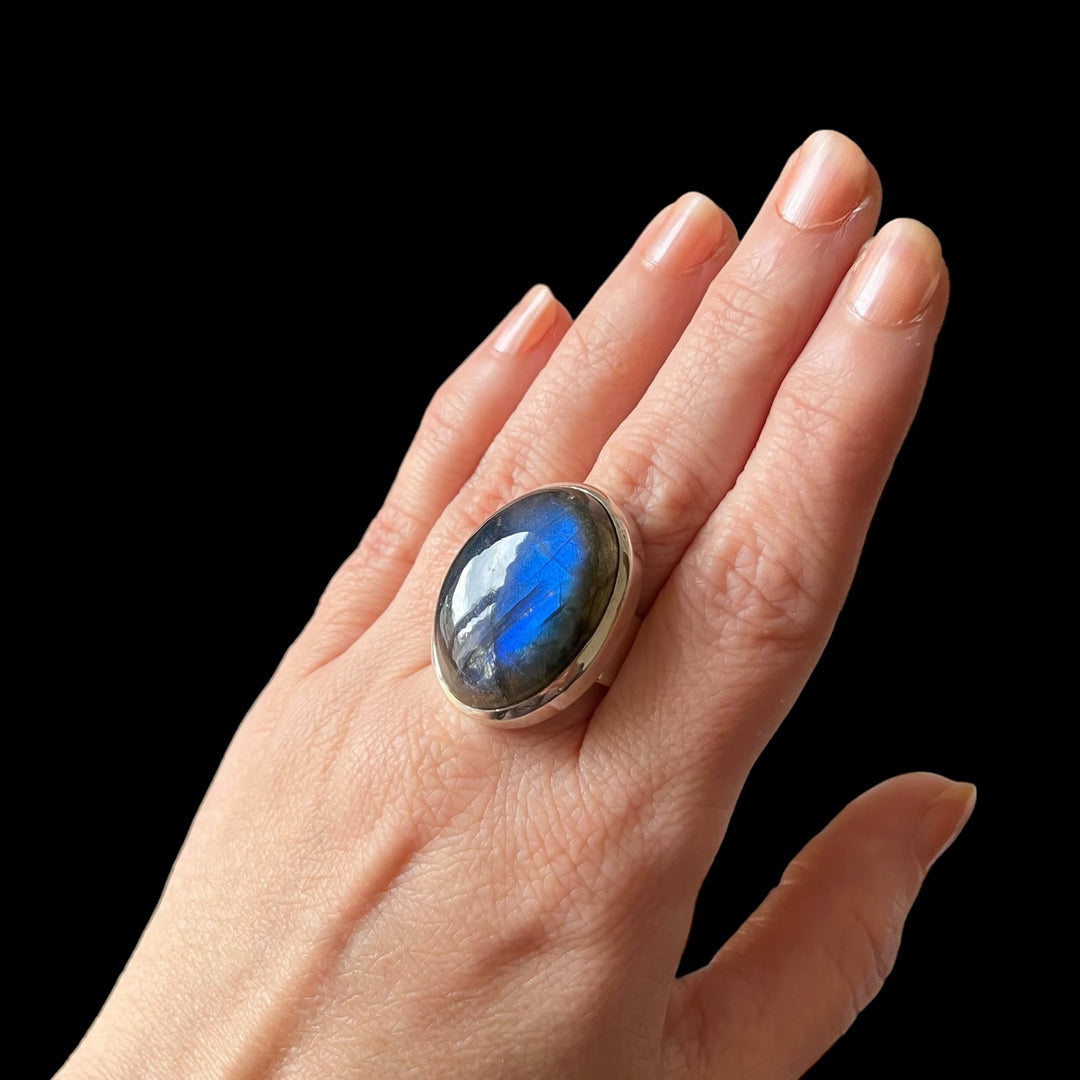 Silberring mit Labradorit - Größe 62 - BS015