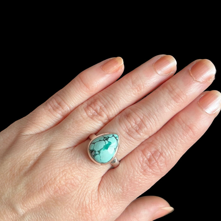 Silver turquoise ring - size 57 - BS030