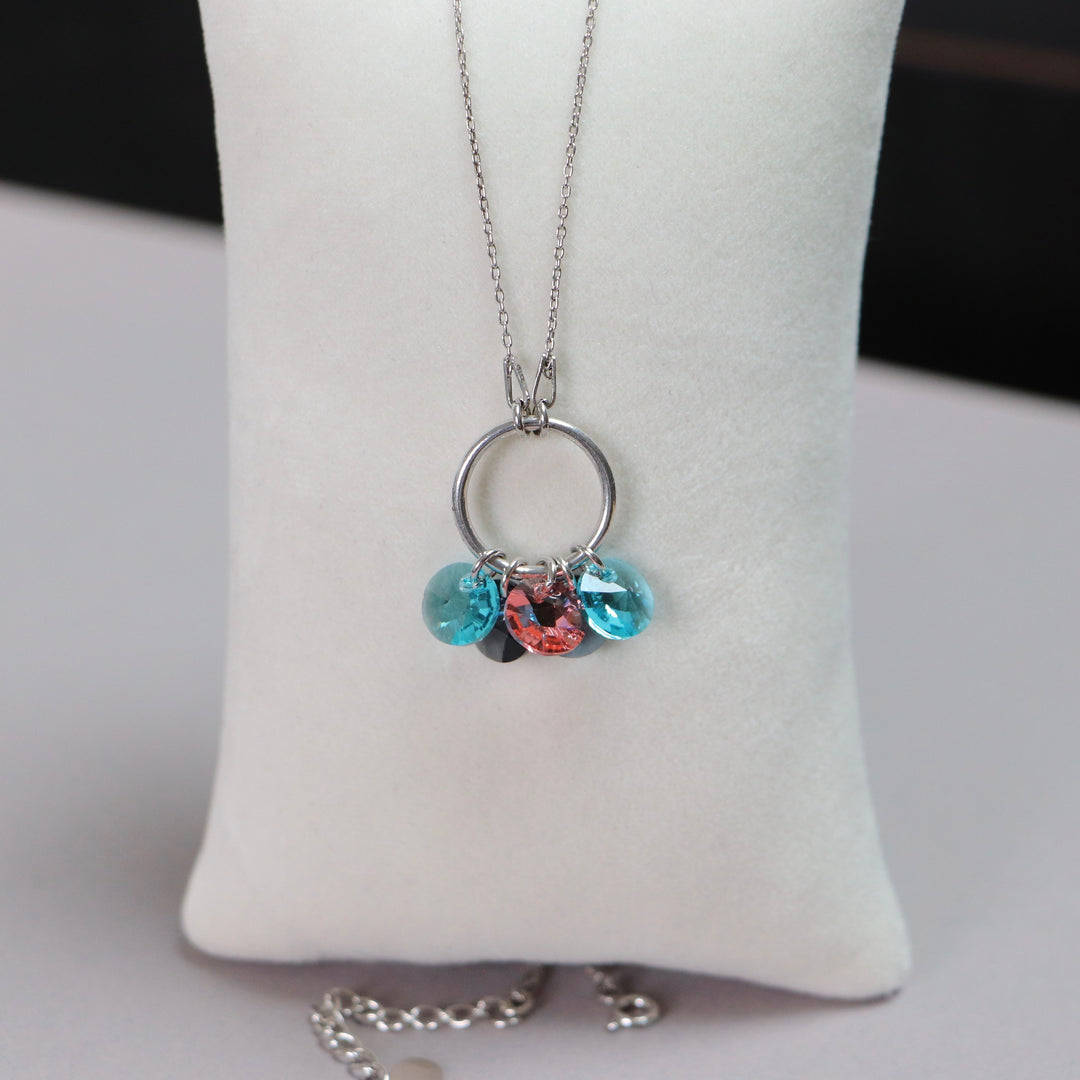 Collier avec cristaux Swarovski, argent rhodié, CONFETTIS