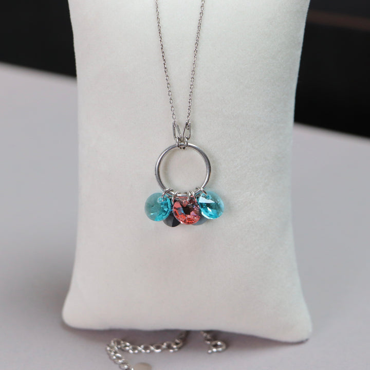 Collier avec cristaux Swarovski, argent rhodié, CONFETTIS