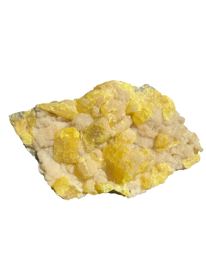 Soufre natif sur Aragonite Sicile